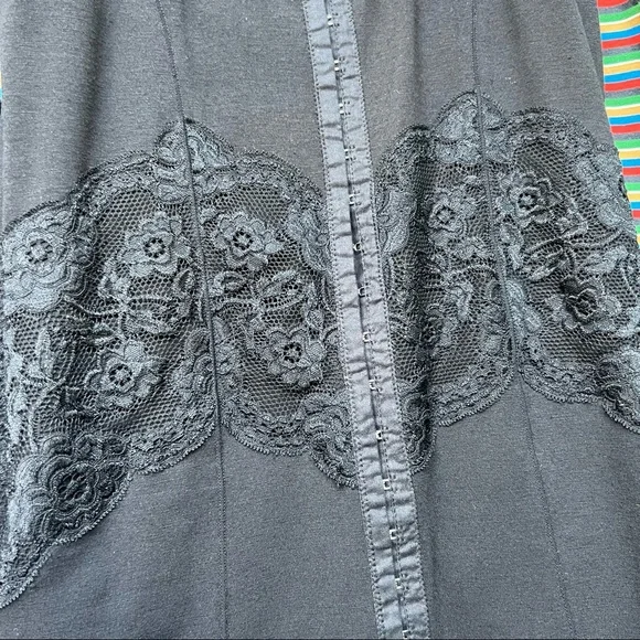 SOLD Free People Women’s Body Shaper Corset Style Black Lace Tank Top - Picture 12 of 16